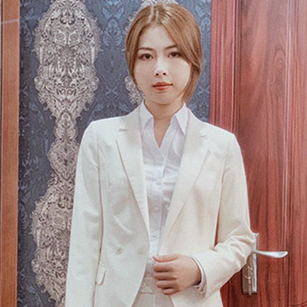 女士白色商務同款西服定制