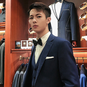 藏藍(lán)色同款禮服定制