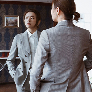 女士灰色休閑西服定制